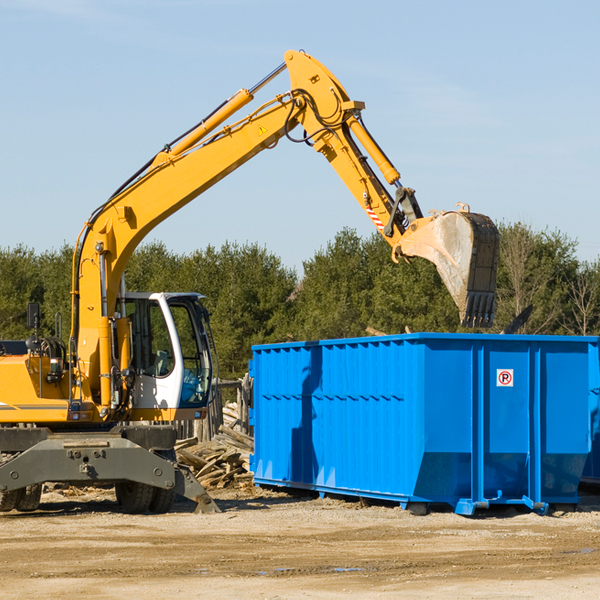 what size residential dumpster rentals are available in Nadine